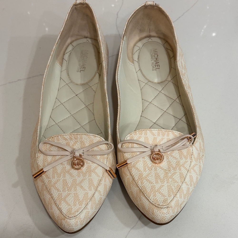 Michael Kors Beige Patterned Flats